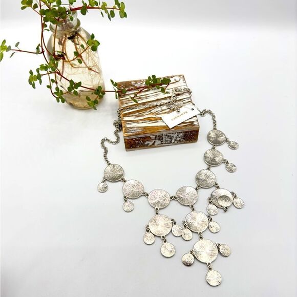 Bancroft Leighton Silver Medal Bauble Statement Necklace - Picture 1 of 4
